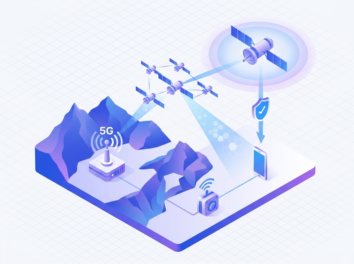 Comprendre la 5G NTN par satellite&nbsp;:<br>la technologie derri&egrave;re la compl&eacute;mentarit&eacute; terrestre/satellite en zone isol&eacute;e